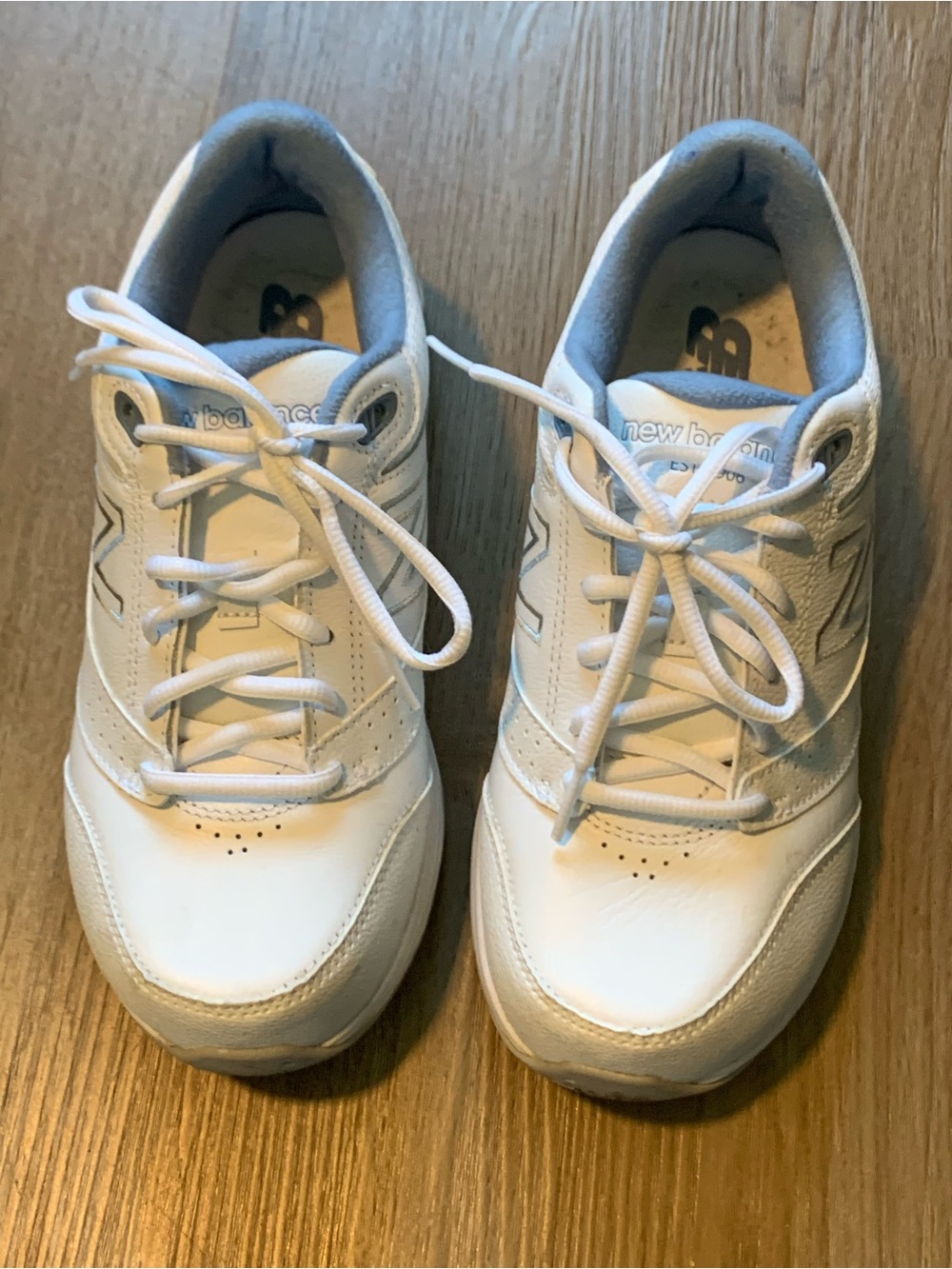 New Balance Leather 928v3 White with Blue Size 7.5 D Wide Walking Comfort Chunky